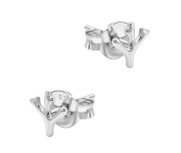 Leaf Stalk Silver Stud Earring STS-6732